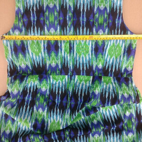 Rabbit Rabbit Rabbit blue green cotton dress shell buttons 12 Petite - Picture 12 of 13